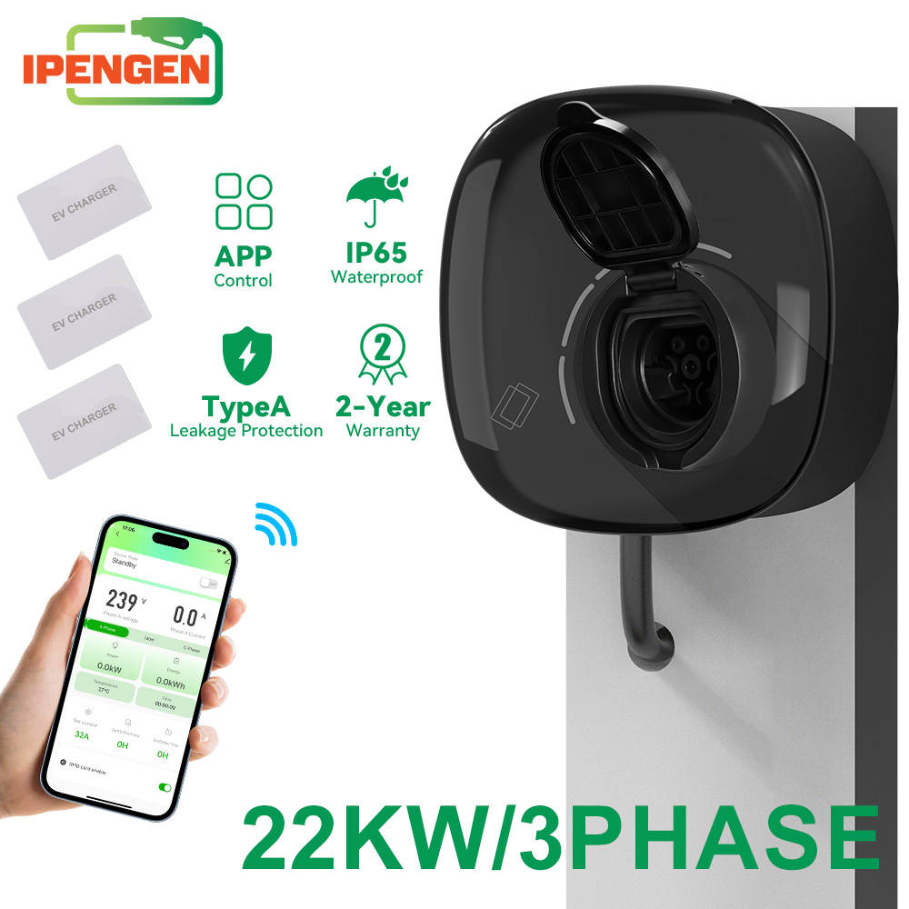 Ev Charger Type 2 22Kw 32A 3 Phase - IPENGEN 22KW タイプ2 EV充電器ソケット 32A 3相電気自動車充電用