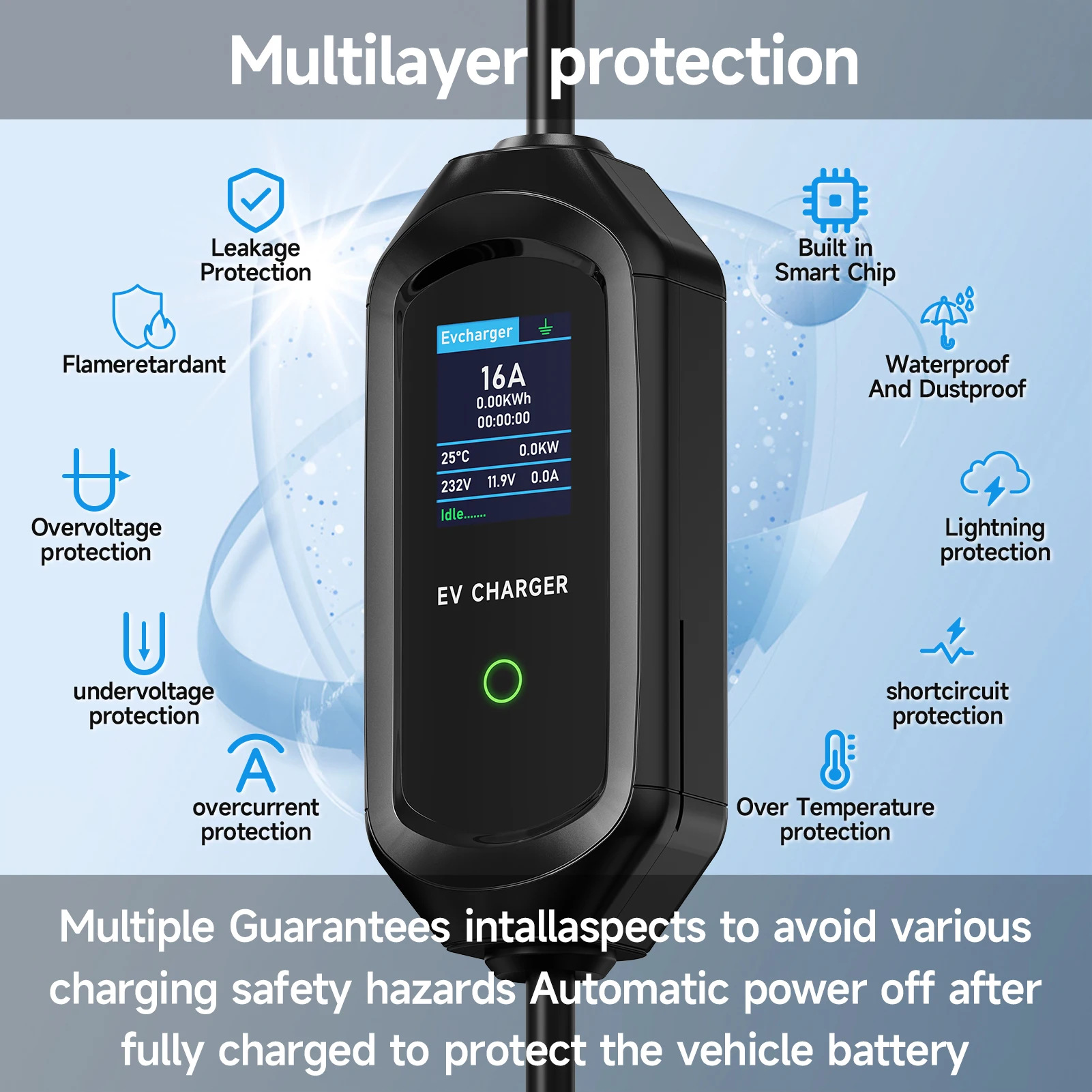Roiea 11kW/22KW Type2 16A/32A  - Type 2 Portable Ev Charger 11Kw Cee のレビューと価格